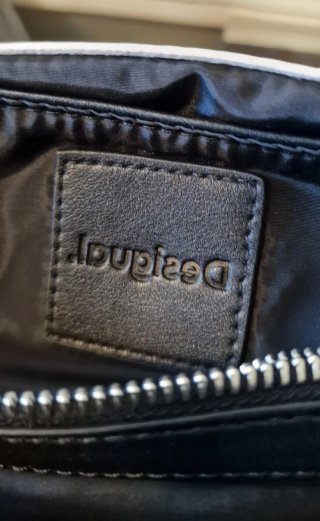 Bolso Desigual Piel Vegana Bordado Negro