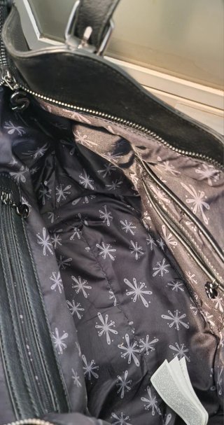 Bolso Desigual Piel Vegana Bordado Negro