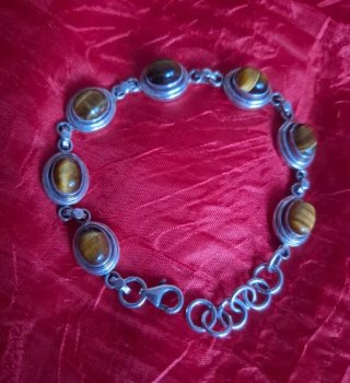 Pulsera Ojo de Tigre Plata Ley 925