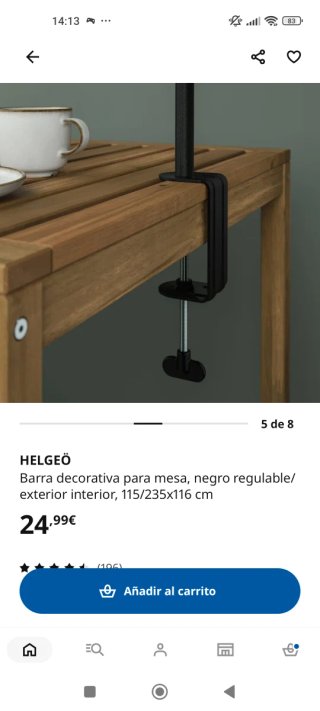HELGEÖ Barra decorativa mesa negra