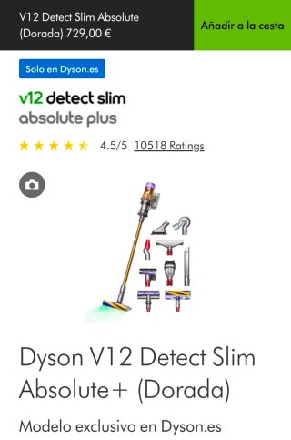 Aspiradora Dyson V12 Detected Slim Absolute+