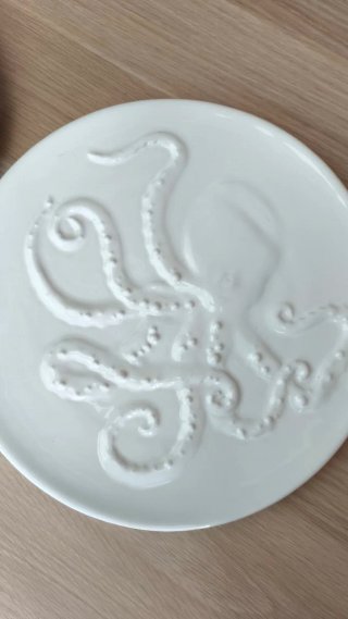 Juego de 2 Platos Decorativos Pulpo