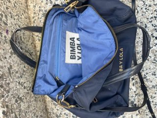 Bolso BIMBA Y LOLA azul y dorado