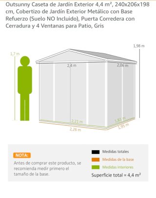 Caseta Jardín Exterior 4.4 m²