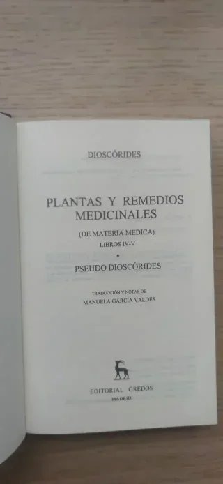 Gredos Dioscórides. Plantas y Remedios IV-V