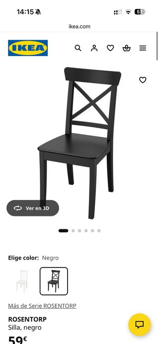 Silla comedor IKEA Rosentorp madera