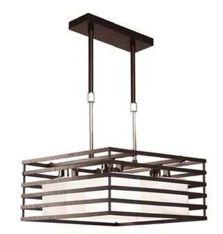Lámpara Techo 4 Luces Wengué Vidrio