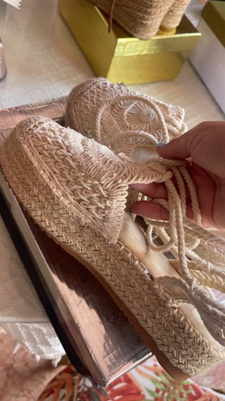 Sandalias Yute Beige Talla 36