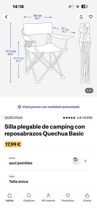 Pack 4 Sillas Camping Plegables