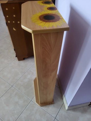 Porta CD in legno con decoro girasoli