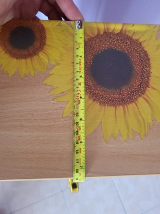 Porta CD in legno con decoro girasoli