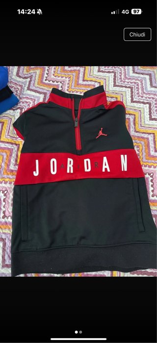 Felpa Jordan mezza zip bimbo
