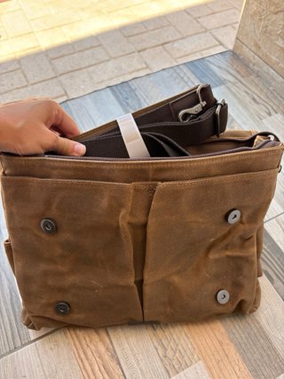 Bolso de lona y piel