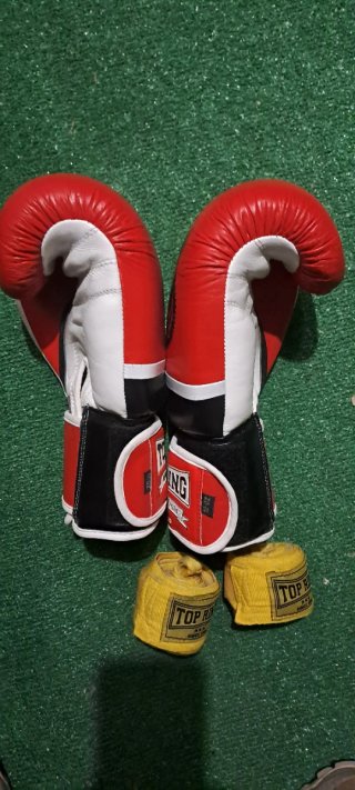 Guantes Boxeo Top Ring y Vendas Amarillas