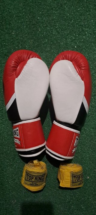 Guantes Boxeo Top Ring y Vendas Amarillas