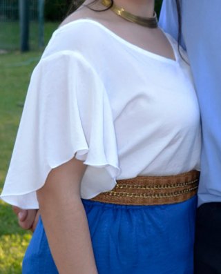 Blusa blanca manga corta