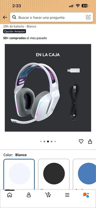 Logitech G733 Lightspeed Auriculares Blancos