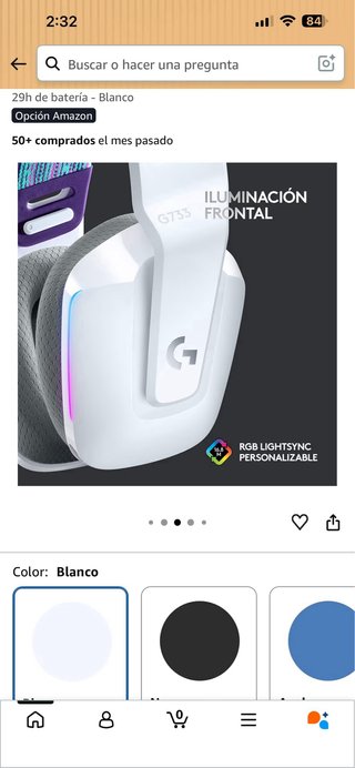 Logitech G733 Lightspeed Auriculares Blancos