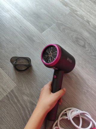 Secador de pelo Unico gris y rosa
