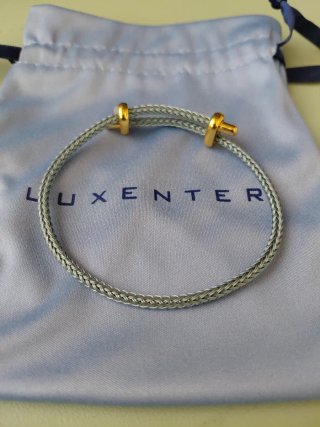 Pulsera Luxenter ajustable mujer oro y gris