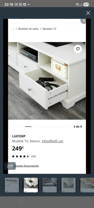 Mueble TV Ikea Liatorp Blanco Descatalogado