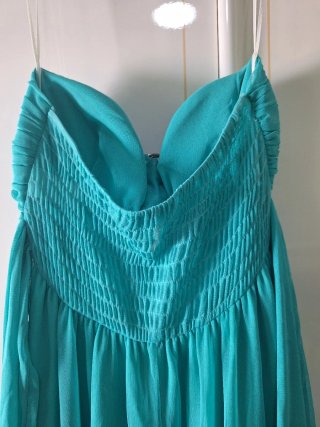 Vestido largo gasa turquesa