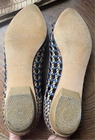 Zapatos Wonders Talla 37 Beige y Azul