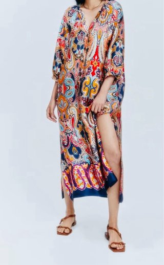 Vestido Túnica Zara Estampado Paisley