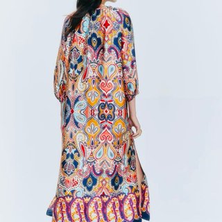Vestido Túnica Zara Estampado Paisley