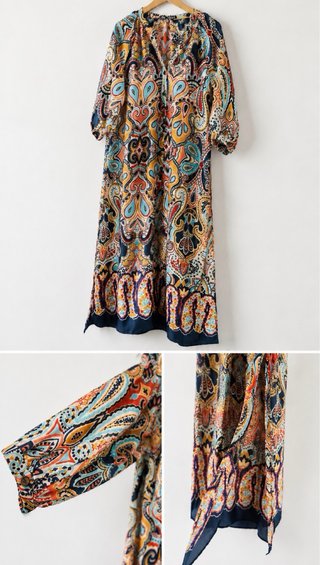 Vestido Túnica Zara Estampado Paisley