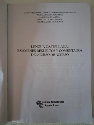 Libro Lengua castellana exámenes resueltos UNED>25