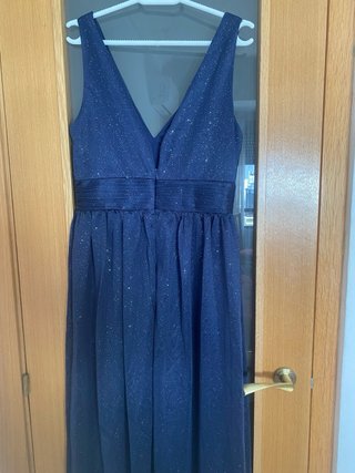 Vestido de fiesta azul brillante