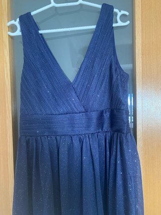 Vestido de fiesta azul brillante