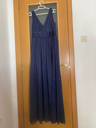 Vestido de fiesta azul brillante