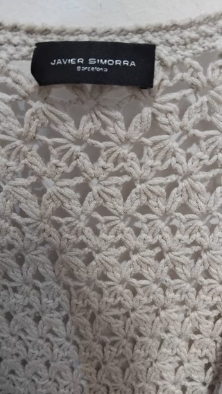 Bolero punto calado Javier Simorra beige
