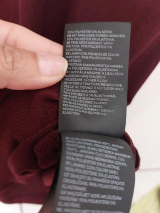Vestido H&M Crepe Burdeos Talla L