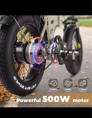 Bicicleta Eléctrica Plegable Varun 500W