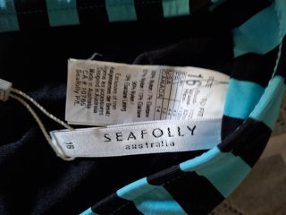 Braga bikini Seafolly negra y turquesa