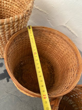 4 Vasi con Corda Intrecciata in Bambù