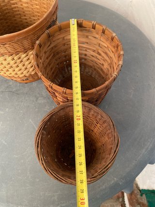 4 Vasi con Corda Intrecciata in Bambù