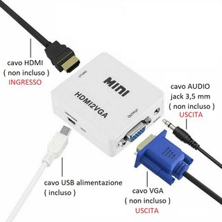 convertitore da HDMI (input) a VGA (output)