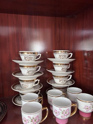 Juego de café clásico porcelana dorado