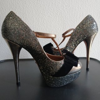 Zapatos tacónn Buffalo London Glitter Plata