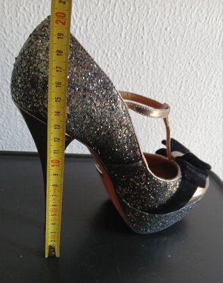 Zapatos tacónn Buffalo London Glitter Plata
