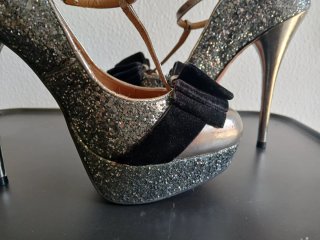 Zapatos tacónn Buffalo London Glitter Plata