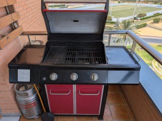 Barbacoa a gas 3 fuegos