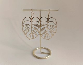 Pendientes largos hojas doradas finas