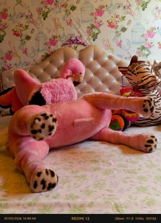 Juguetes XXL de peluche: cebra, flamenco y caballo