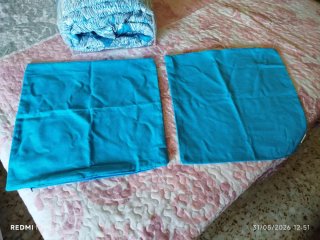 Colcha edredón reversible cama 90cm.Regalo cojines
