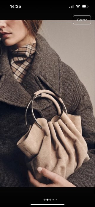 Bolso Zara Piel Ante Beige
